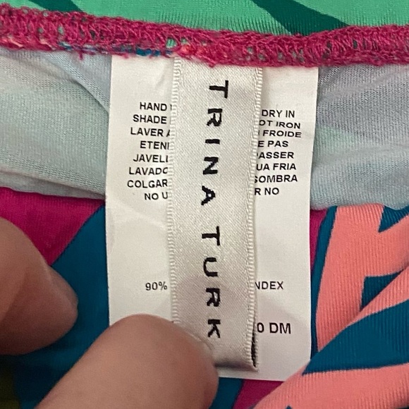 Trina Turk colorful tropical Leaf Print wide split leg Pants 2253 - Picture 5 of 9